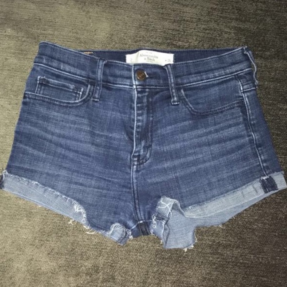 High rise denim shorts